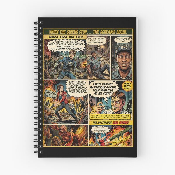 Item preview, Resident Evil 2 Gaming Retro Comic Pannel Art designed and sold by Back2Collage.