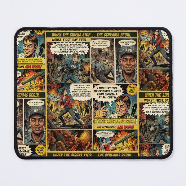 Item preview, Resident Evil 2 Gaming Retro Comic Pannel Art designed and sold by Back2Collage.