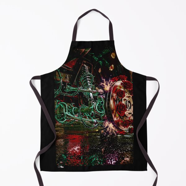 Item preview, Skeletal Chrome Car Suspension with Roses - Gothic Rock Surreal Art designed and sold by TOTO GUYANA.