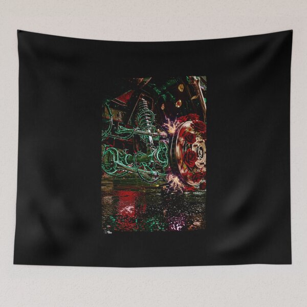 Item preview, Skeletal Chrome Car Suspension with Roses - Gothic Rock Surreal Art designed and sold by TOTO GUYANA.