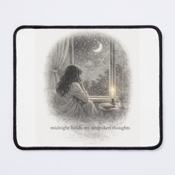 Item preview, Midnight Holds My Unspoken Thoughts designed and sold by ByKubraArt.