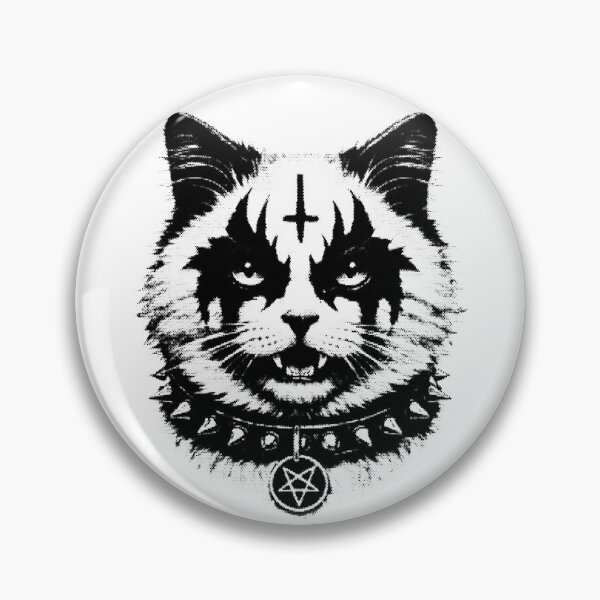 Item preview, Black Metal Cat Metalhead Style designed and sold by Eh Plus Designs.