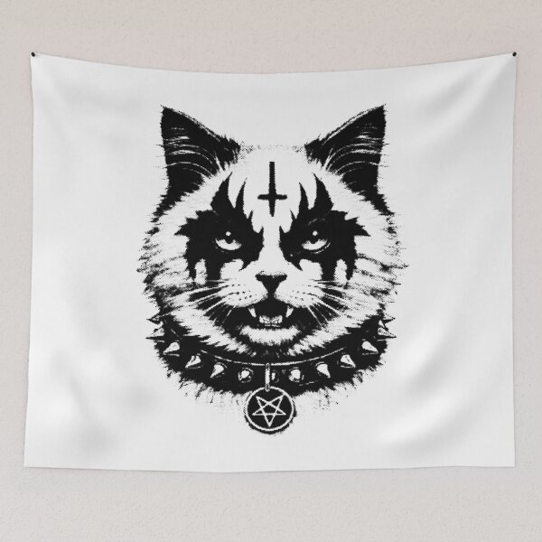 Item preview, Black Metal Cat Metalhead Style designed and sold by Eh Plus Designs.