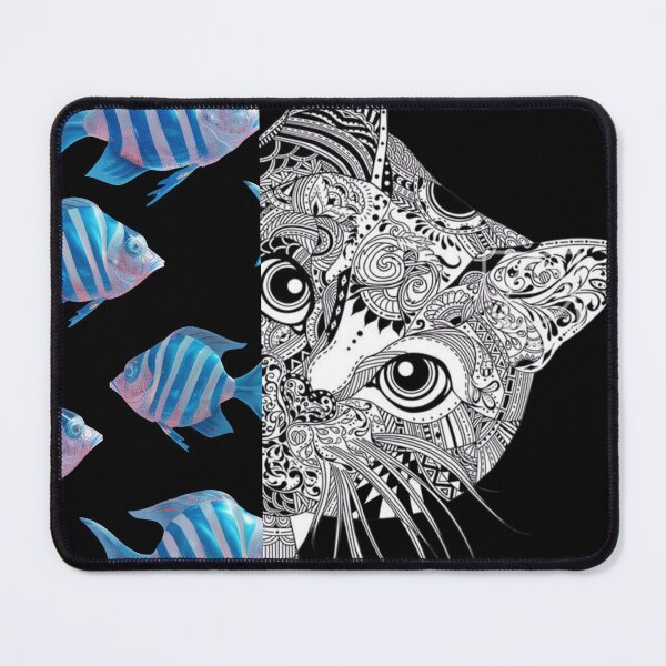 Item preview, Fishbowl Friend - Whimsical Cat & Fish Art designed and sold by Mini Pixel Perfect Co..