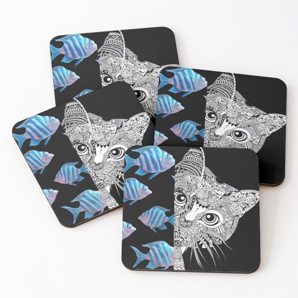 Item preview, Fishbowl Friend - Whimsical Cat & Fish Art designed and sold by Mini Pixel Perfect Co..