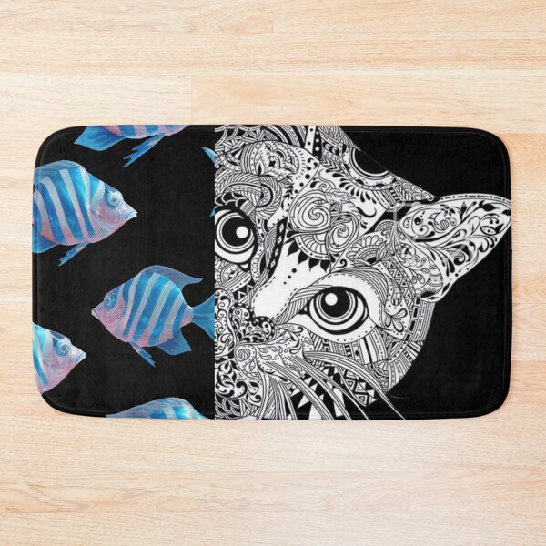 Item preview, Fishbowl Friend - Whimsical Cat & Fish Art designed and sold by Mini Pixel Perfect Co..