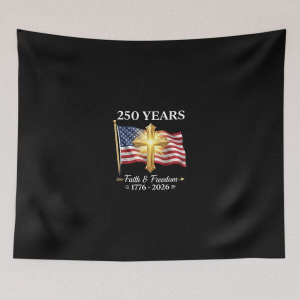 Item preview, Flag Cross Tree 250 Years Faith And Freedom 1776-2026 designed and sold by tratakos.