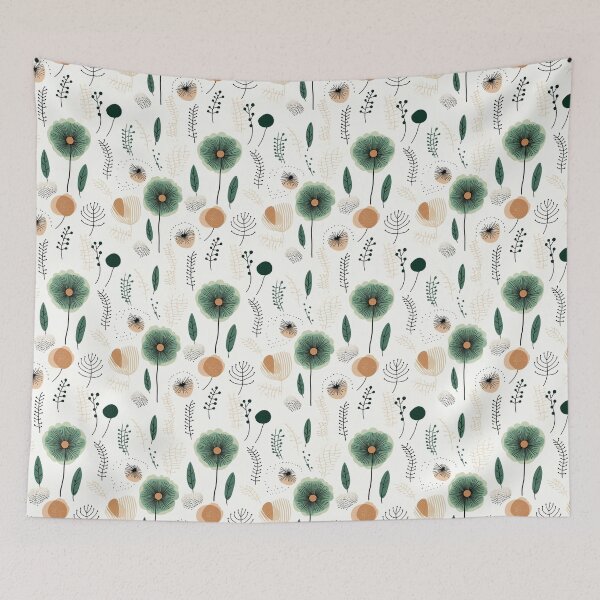 Item preview, Modern Emerald Green Boho Floral designed and sold by PetalandPixal.