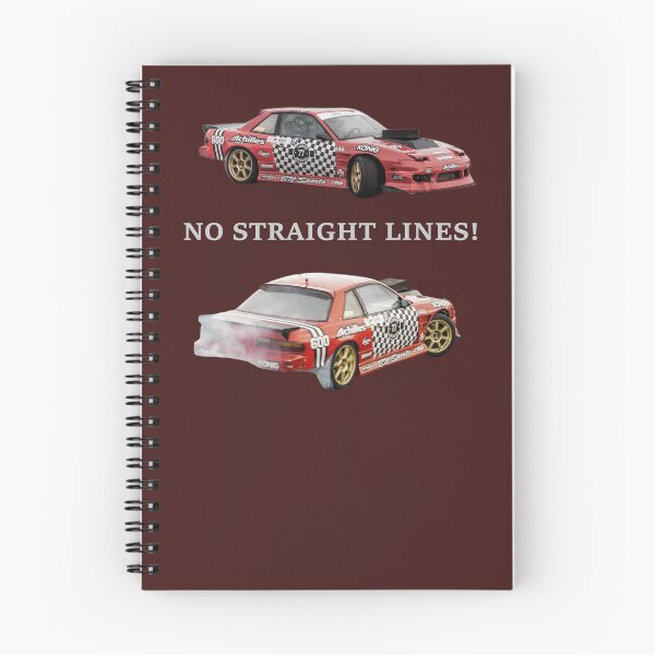 Item preview, NO STRAIGHT LINES! 240sx S13 Drift Car Streetwear - JDM Car Culture Aesthetic White Text designed and sold by Minty-Media.