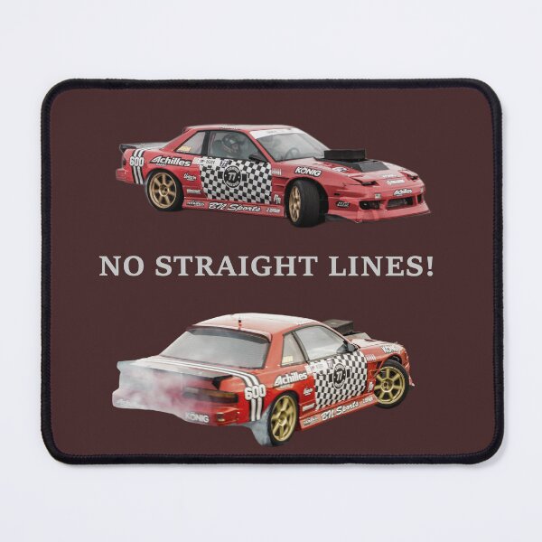 Item preview, NO STRAIGHT LINES! 240sx S13 Drift Car Streetwear - JDM Car Culture Aesthetic White Text designed and sold by Minty-Media.