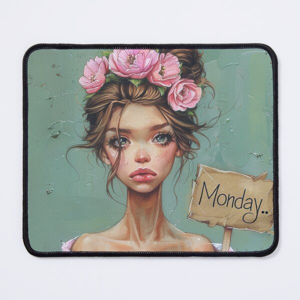Item preview, Pouty Girl on Monday designed and sold by bubblyrainbow.