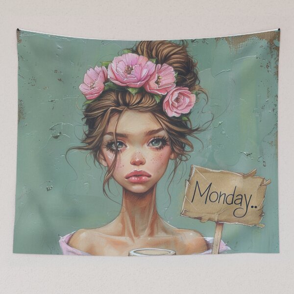 Item preview, Pouty Girl on Monday designed and sold by bubblyrainbow.