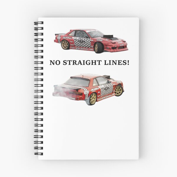 Item preview, NO STRAIGHT LINES! 240sx S13 Drift Car Streetwear - JDM Car Culture Aesthetic Black Text designed and sold by Minty-Media.