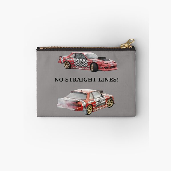 Item preview, NO STRAIGHT LINES! 240sx S13 Drift Car Streetwear - JDM Car Culture Aesthetic Black Text designed and sold by Minty-Media.