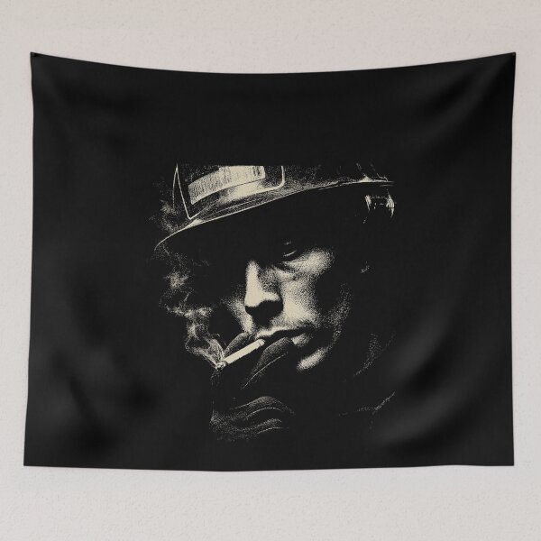 Item preview, Low Key Firefighter Face Smoking Cigarette Portrait designed and sold by k3rstman1.