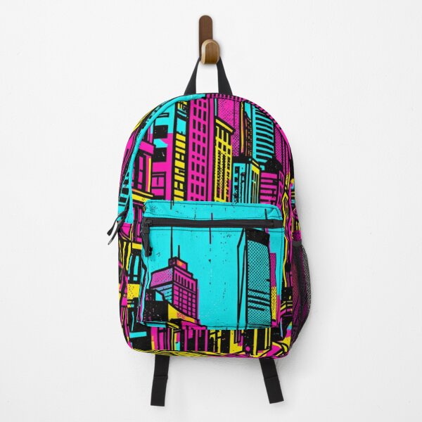 Item preview, Vibrant Silkscreen Cityscape - Modern Graphic Urban Art designed and sold by The Rust Lab.