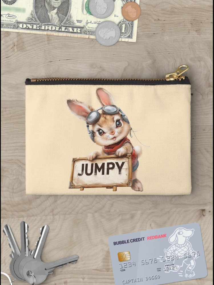 Thumbnail 3 of 4, Zipper Pouch, Jumpy the Rabbit designed and sold by bubblyrainbow.