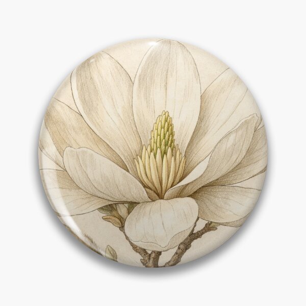 Item preview, Vintage White Magnolia Botanical Print - Antique Magnolia Flower Illustration designed and sold by Darlin8888.