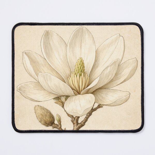 Item preview, Vintage White Magnolia Botanical Print - Antique Magnolia Flower Illustration designed and sold by Darlin8888.