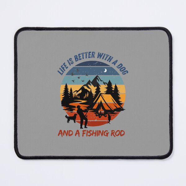 Item preview, Retro Sunset Fishing & Camping with My Dog Adventure Gear designed and sold by paws-peaks-adv.