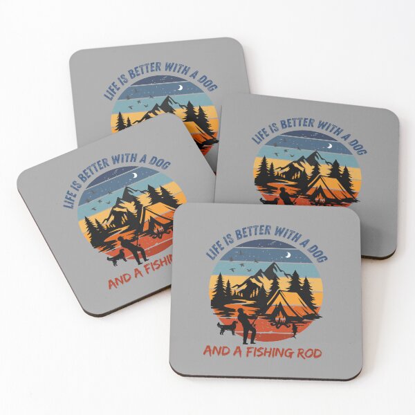 Item preview, Retro Sunset Fishing & Camping with My Dog Adventure Gear designed and sold by paws-peaks-adv.