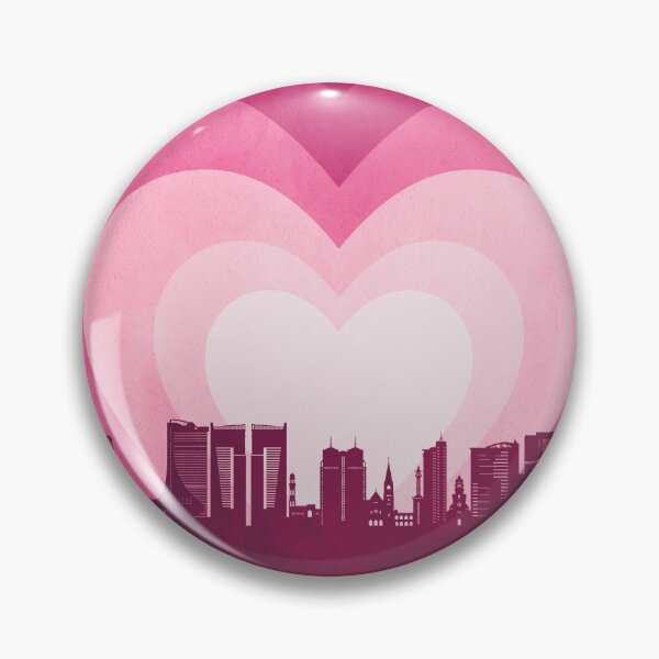 Item preview, Dar es Salaam Skyline Hearts Pink designed and sold by ArtPrints.