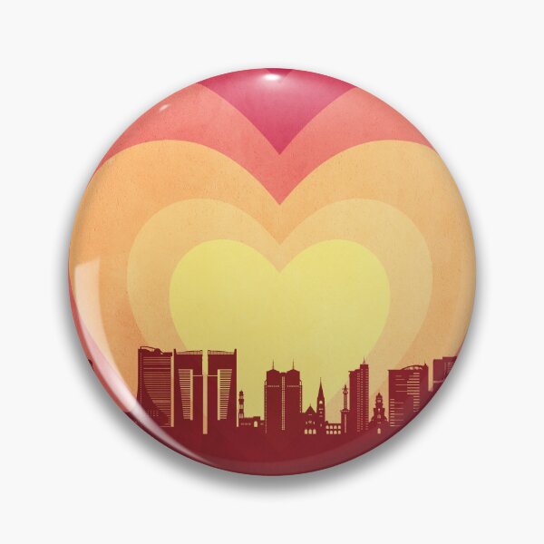 Item preview, Dar es Salaam Skyline Hearts Red Yellow designed and sold by ArtPrints.