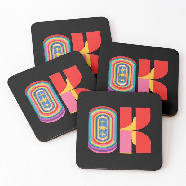 Item preview, Retro Rainbow “OK” Typography – Bold Geometric Positive Art with Vibrant Modern Color Layers designed and sold by Bright Nest Studio.
