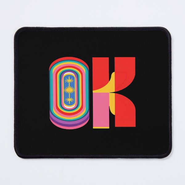 Item preview, Retro Rainbow “OK” Typography – Bold Geometric Positive Art with Vibrant Modern Color Layers designed and sold by Bright Nest Studio.