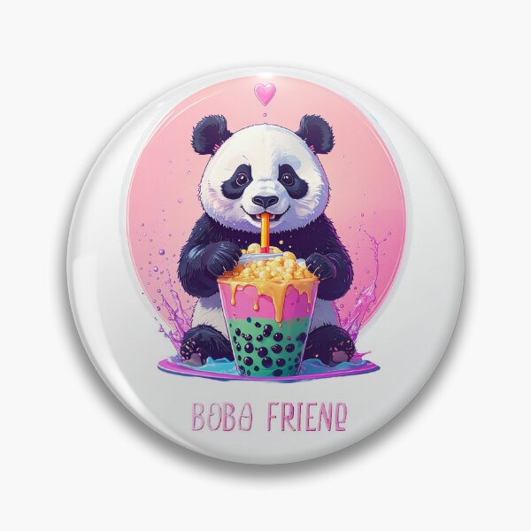 Item preview, Boba Friend Cute Panda Milk Tea Figure designed and sold by icemanphotos.
