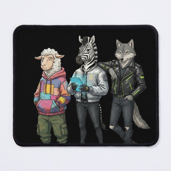Item preview, Urban Animal Streetwear Crew Sheep Zebra Wolf Illustration designed and sold by LittleLoopArt.