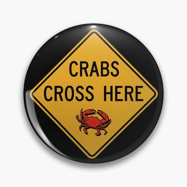 Item preview, Red Crab Migration Warning designed and sold by Funny Vintage Stickers And T-Shirts.