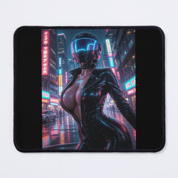 Item preview, Cyberpunk Neon Rain Goddess – Aggressive Latex Suit & Glowing Helmet in Tokyo Storm designed and sold by RadaQueen.