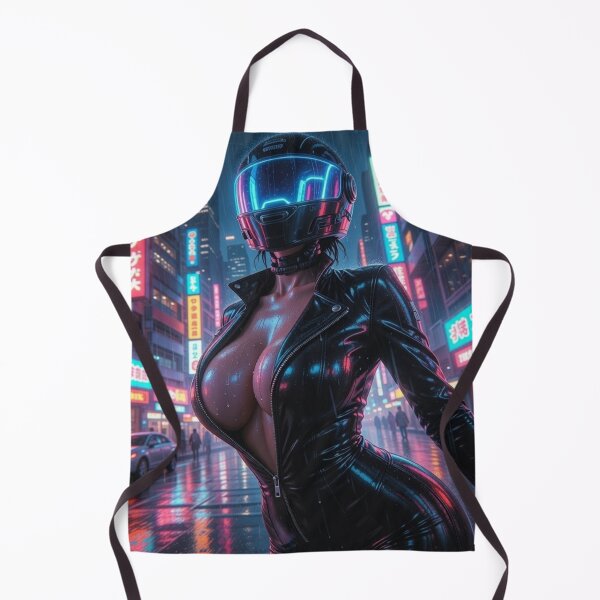 Item preview, Cyberpunk Neon Rain Goddess – Aggressive Latex Suit & Glowing Helmet in Tokyo Storm designed and sold by RadaQueen.