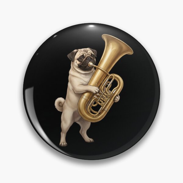 Item preview, Pug Playing Tuba Player Tubaist Dog Lover designed and sold by DoodleTortle.