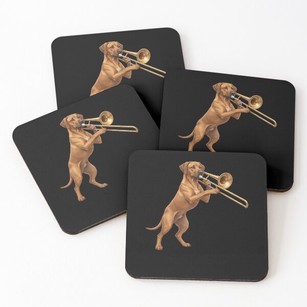 Item preview, Rhodesian Ridgeback Playing Trombone Player Trombonist Dog Lover designed and sold by DoodleTortle.