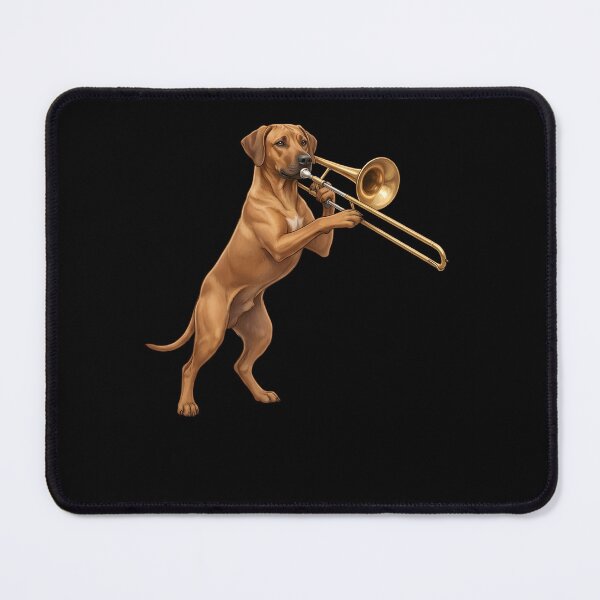 Item preview, Rhodesian Ridgeback Playing Trombone Player Trombonist Dog Lover designed and sold by DoodleTortle.