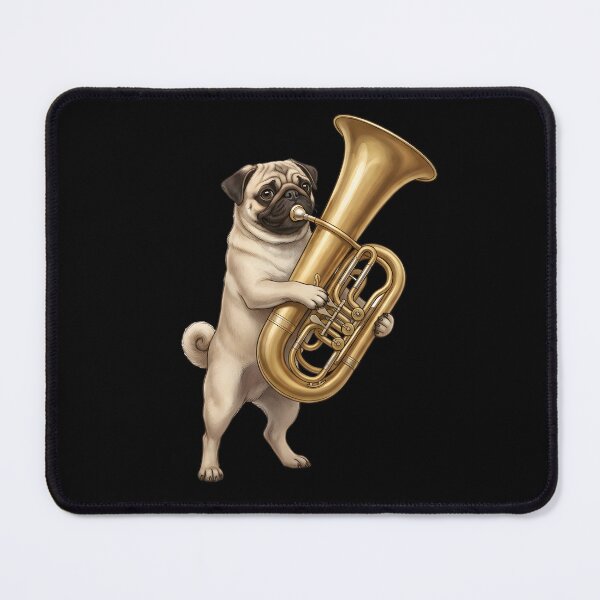 Item preview, Pug Playing Tuba Player Tubaist Dog Lover designed and sold by DoodleTortle.