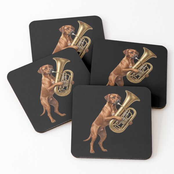 Item preview, Rhodesian Ridgeback Playing Tuba Player Tubaist Dog Lover designed and sold by DoodleTortle.