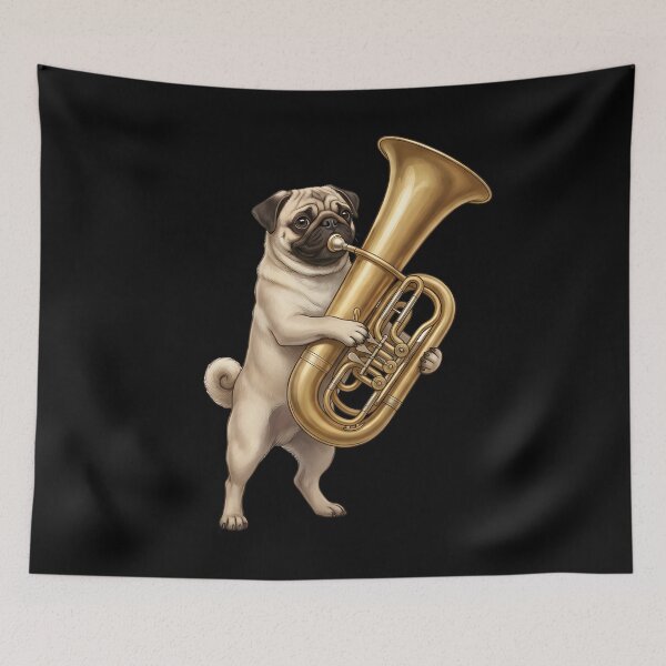 Item preview, Pug Playing Tuba Player Tubaist Dog Lover designed and sold by DoodleTortle.