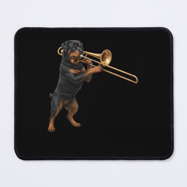 Item preview, Rottweiler Playing Trombone Player Trombonist Dog Lover designed and sold by DoodleTortle.