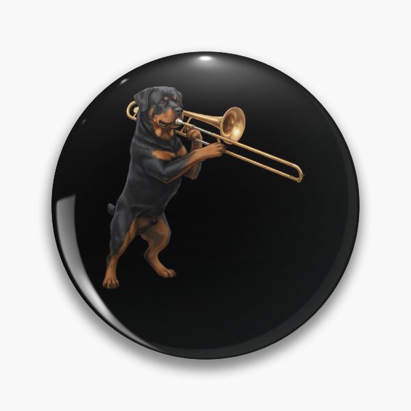 Item preview, Rottweiler Playing Trombone Player Trombonist Dog Lover designed and sold by DoodleTortle.