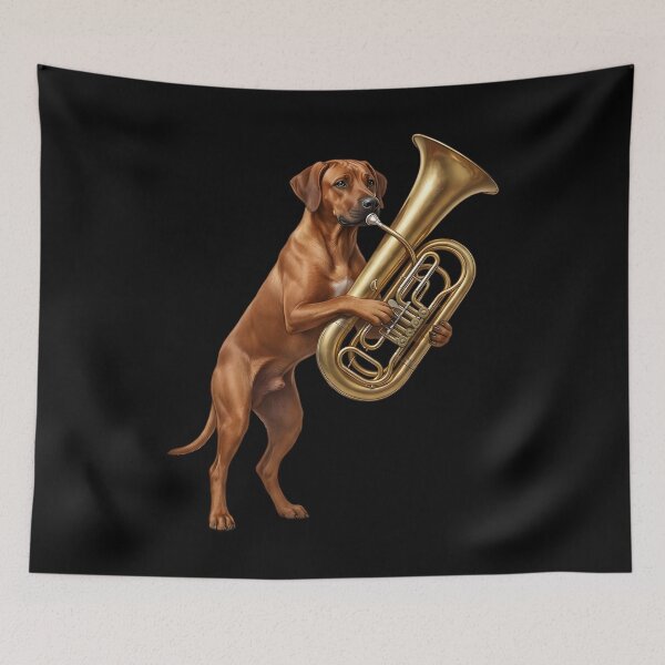 Item preview, Rhodesian Ridgeback Playing Tuba Player Tubaist Dog Lover designed and sold by DoodleTortle.