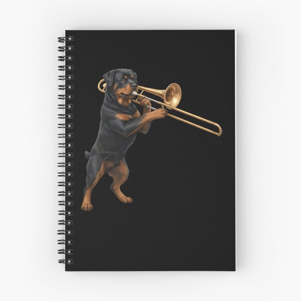 Item preview, Rottweiler Playing Trombone Player Trombonist Dog Lover designed and sold by DoodleTortle.