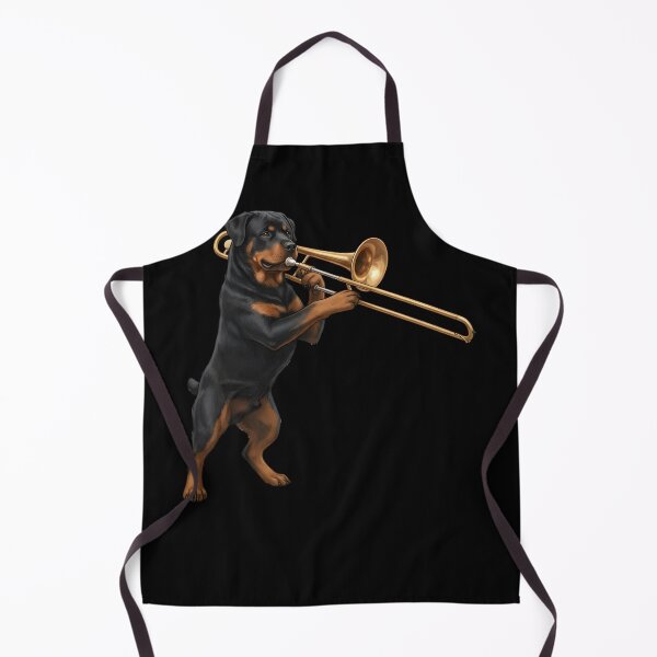 Item preview, Rottweiler Playing Trombone Player Trombonist Dog Lover designed and sold by DoodleTortle.