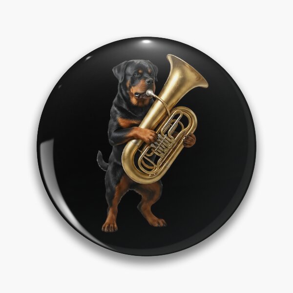Item preview, Rottweiler Playing Tuba Player Tubaist Dog Lover designed and sold by DoodleTortle.