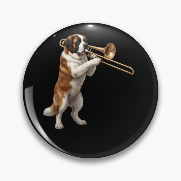 Item preview, Saint Bernard Playing Trombone Player Trombonist Dog Lover designed and sold by DoodleTortle.