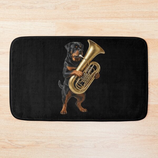 Item preview, Rottweiler Playing Tuba Player Tubaist Dog Lover designed and sold by DoodleTortle.