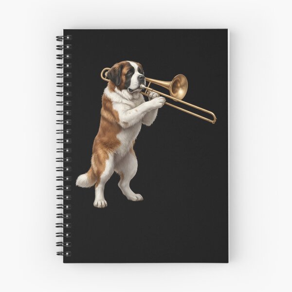 Item preview, Saint Bernard Playing Trombone Player Trombonist Dog Lover designed and sold by DoodleTortle.