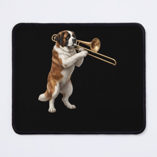Item preview, Saint Bernard Playing Trombone Player Trombonist Dog Lover designed and sold by DoodleTortle.